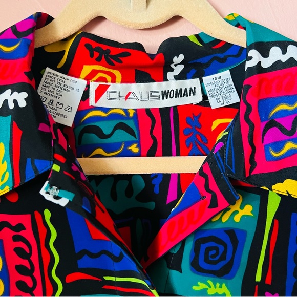 Funky 80s 90s button down Chaus - Picture 2 of 3